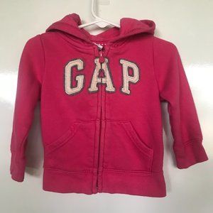Baby GAP Pink zip up hoodie size 18-24 months w/ GAP logo on front